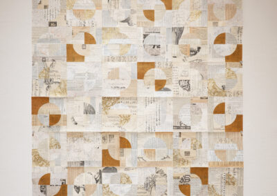 A piece of paper on a wall.